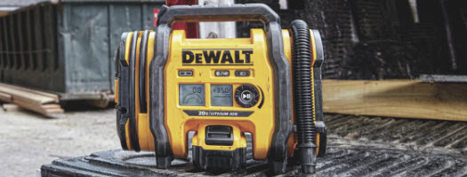 DeWalt inflator in action